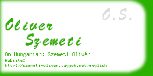 oliver szemeti business card